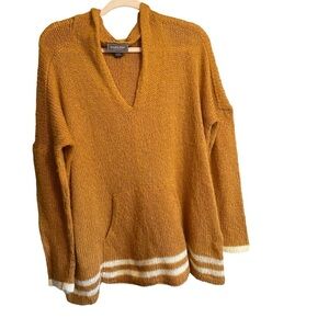 Wooden Ships Gold Finely Knit Hoodie Sweater-White Striped bottom size M/L